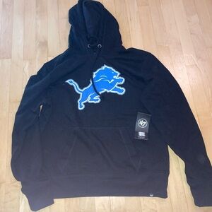Detroit Lions Football size Medium Black Hoodie Logo 47 NWT*